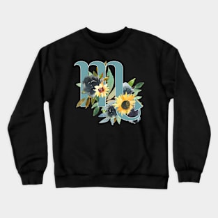 Scorpio Horoscope Zodiac Blue Sunflower Design Crewneck Sweatshirt